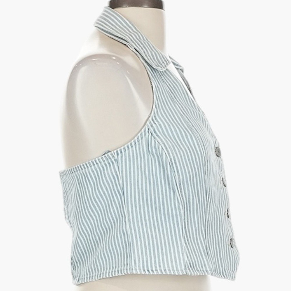 Levis Bria Woman's Denim Corset Halter Top Size Large Festival Summer Party NWT - Picture 7 of 15